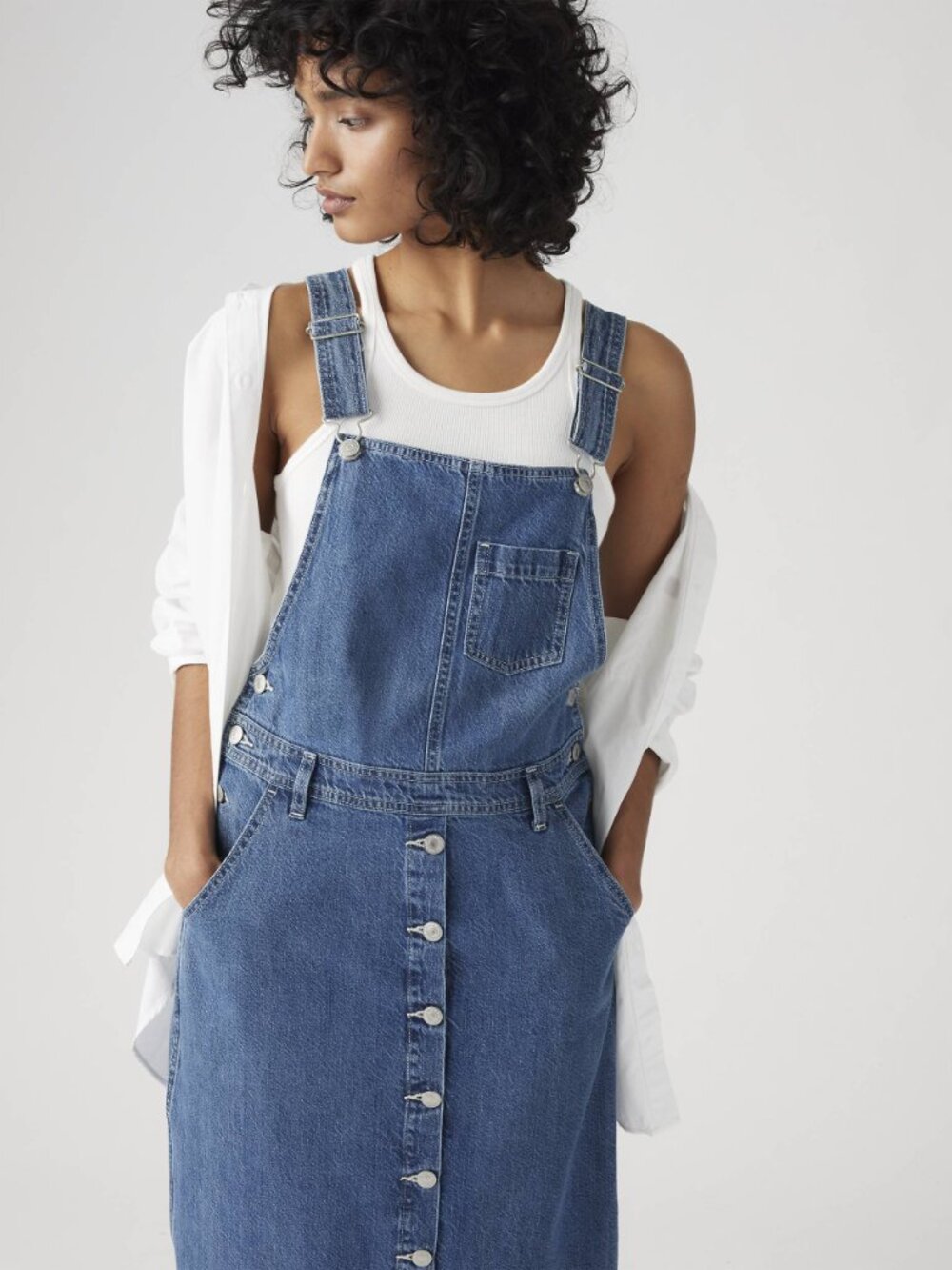 LEVI'S Dark Denim Jumper Dress - Size XS - Blue - NEW NWT $80 MSRP - Picture 7 of 7